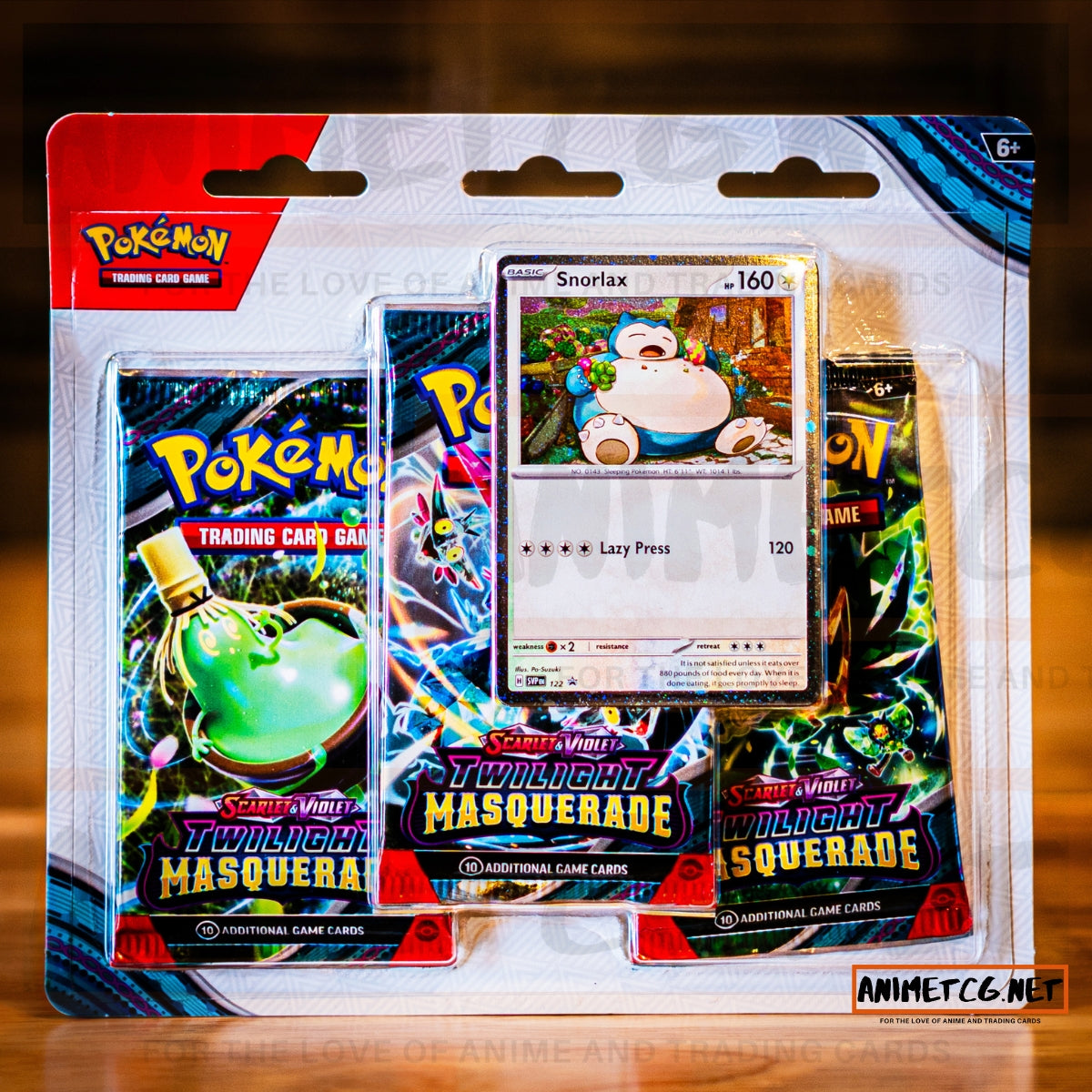 Pokémon TCG: Twilight Masquerade Three Pack Blister Snorlax