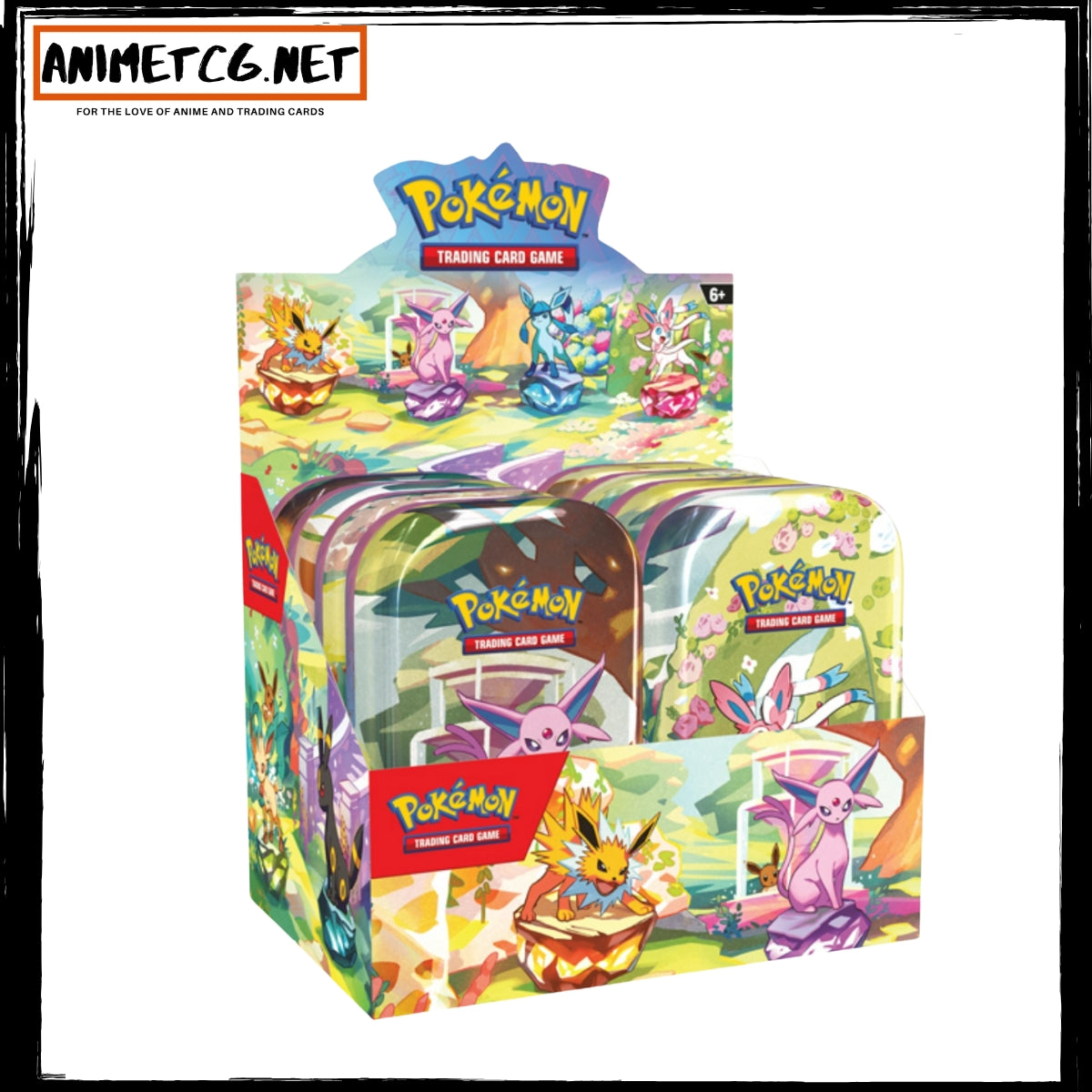 Pokemon TCG Scarlet and Violet Prismatic Evolutions Mini Tins 8 Count Display