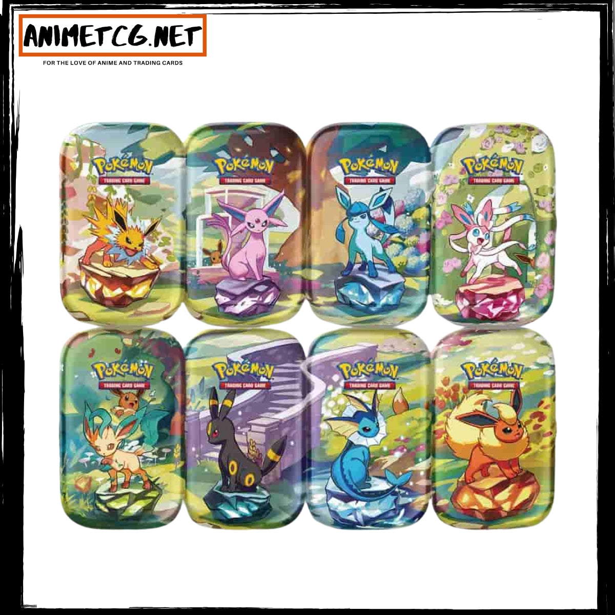 ポケモンカード Prismatic Evolutions のミニ缶 まとめ売り Pokemon Prismatic Evolutions Mini Tin Display Box Full Set 8 Tins