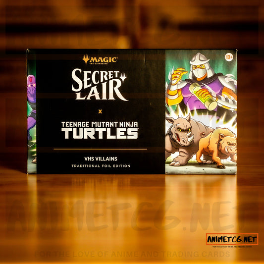 Magic: The Gathering Secret Lair x Teenage Mutant Ninja Turtles: VHS Villains (Traditional Foil Edition) – sealed product front view | AnimeTCG.net