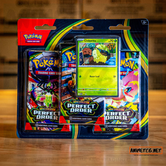 Pokémon TCG Perfect Order ME03 3 Pack Blister (Chikorita) - animetcg.net