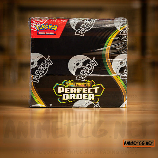 Pokémon TCG: Mega Evolution Perfect Order Booster Box (ME03) – sealed 36-pack booster display, front view | AnimeTCG.net